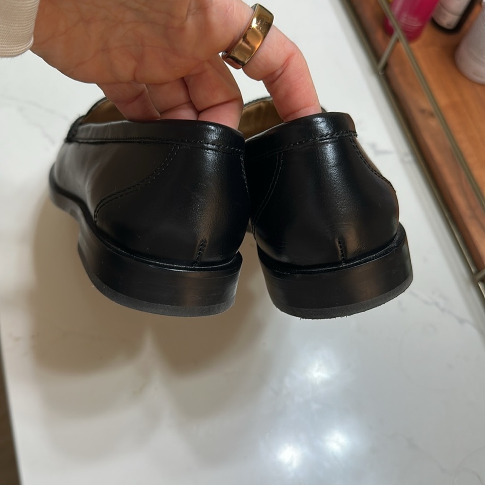 Madewell Black Leather Penny Loafers with Tan Insole - Picture 7 of 8
